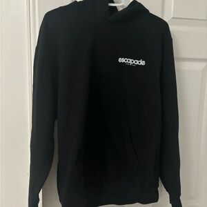 Luxe Black Hoodie with White "escapade" Logo